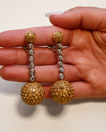 JEWELS BY VIGGI YELLOW SAPPHIRE & DIAMOND DROP EARRINGS, 2018