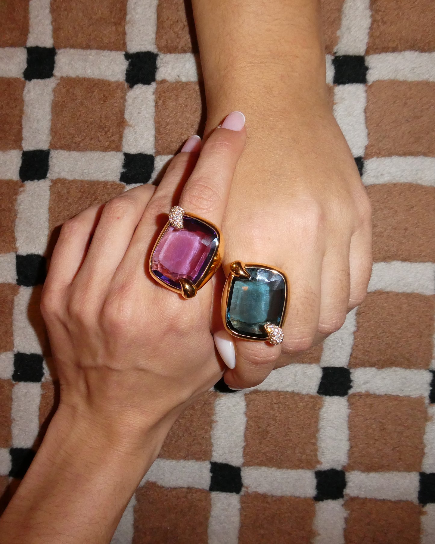 POMELLATO 'RITRATTO' BLUE TOPAZ, DIAMOND & GOLD COCKTAIL RING, 2017