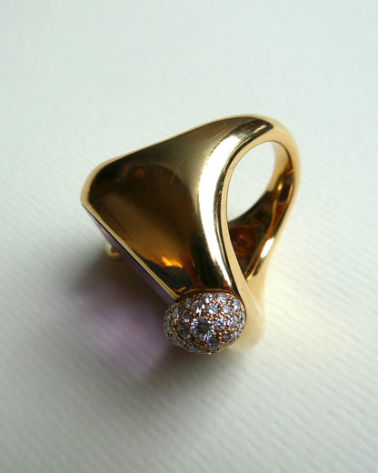 POMELLATO 'RITRATTO' BLUE TOPAZ, DIAMOND & GOLD COCKTAIL RING, 2017