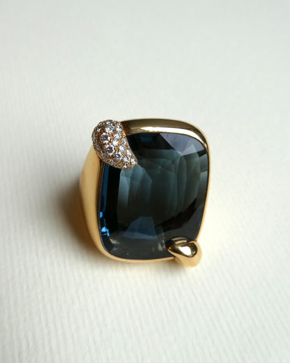 POMELLATO 'RITRATTO' BLUE TOPAZ, DIAMOND & GOLD COCKTAIL RING, 2017