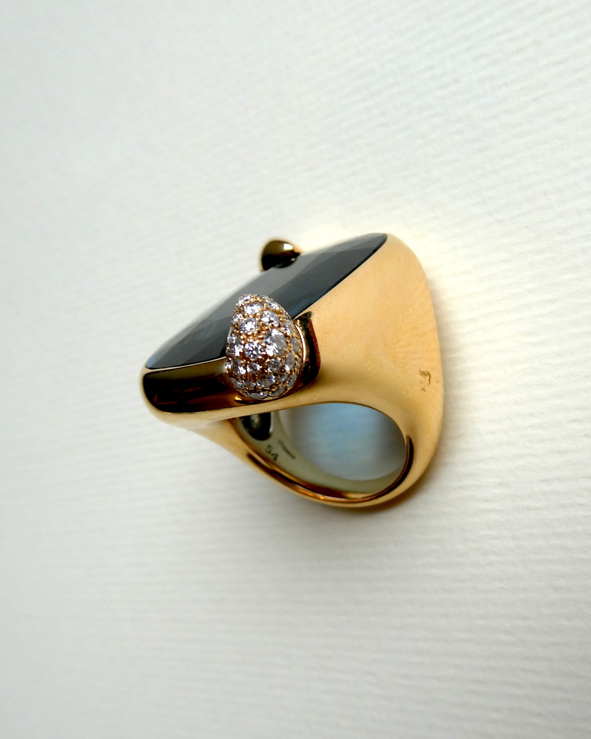 POMELLATO 'RITRATTO' BLUE TOPAZ, DIAMOND & GOLD COCKTAIL RING, 2017