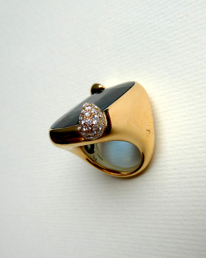 POMELLATO 'RITRATTO' BLUE TOPAZ, DIAMOND & GOLD COCKTAIL RING, 2017