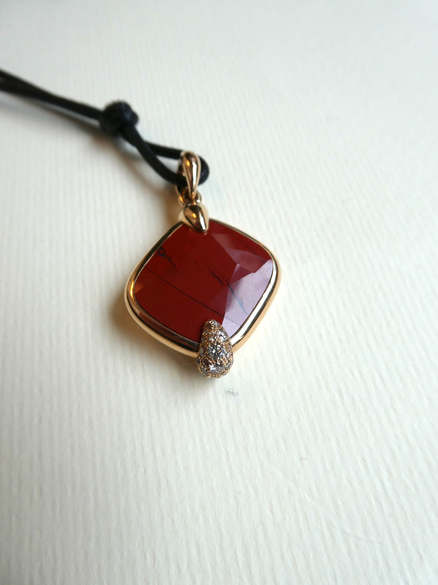 POMELLATO 'RITRATTO' RED JASPER, DIAMOND & ROSE GOLD PENDANT, 2017