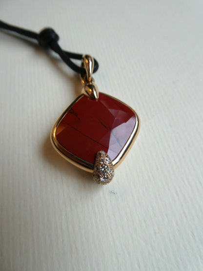 POMELLATO 'RITRATTO' RED JASPER, DIAMOND & ROSE GOLD PENDANT, 2017
