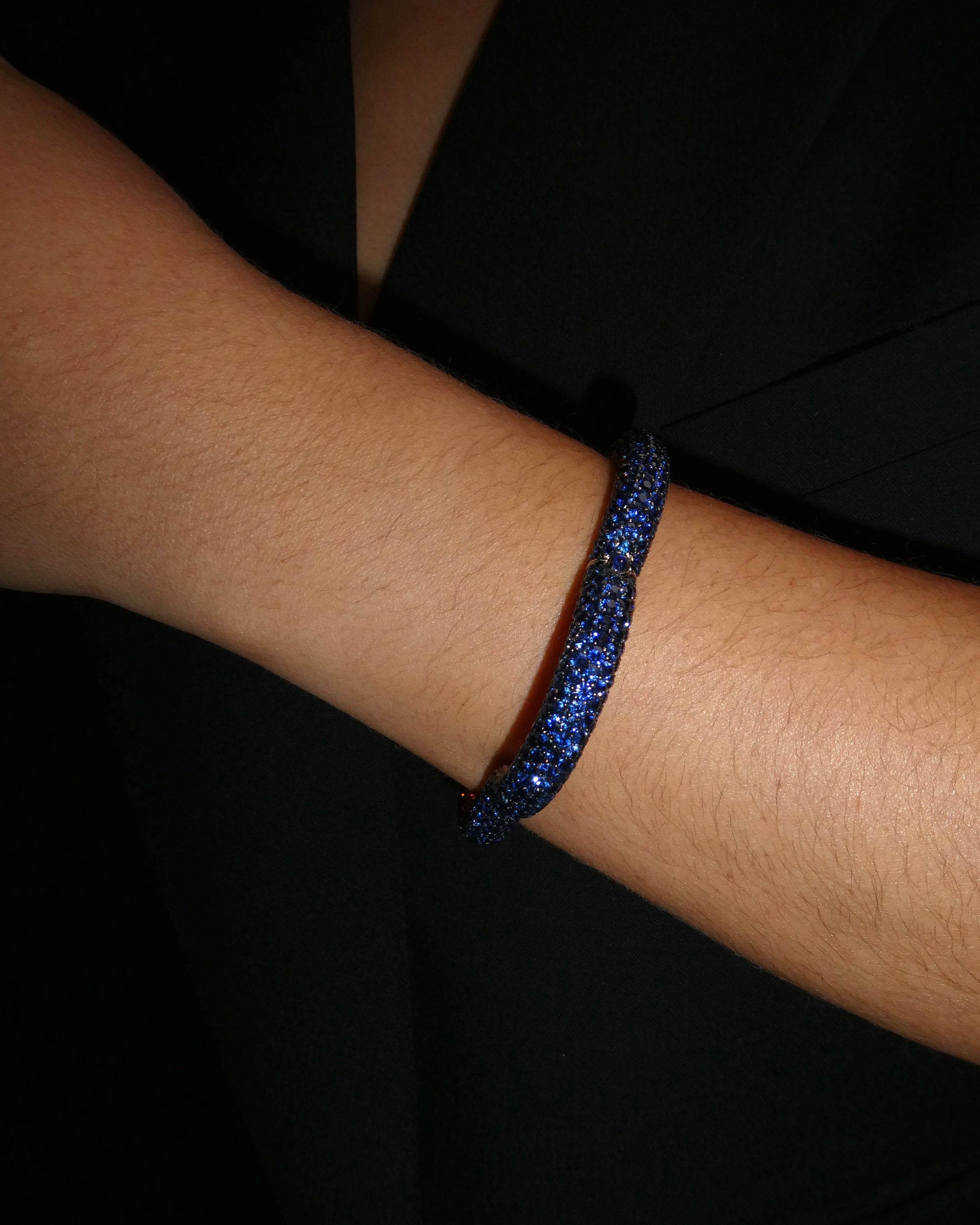 CACCIARI SALVATI SAPPHIRE, DIAMOND & YELLOW GOLD BRACELET, 1990s