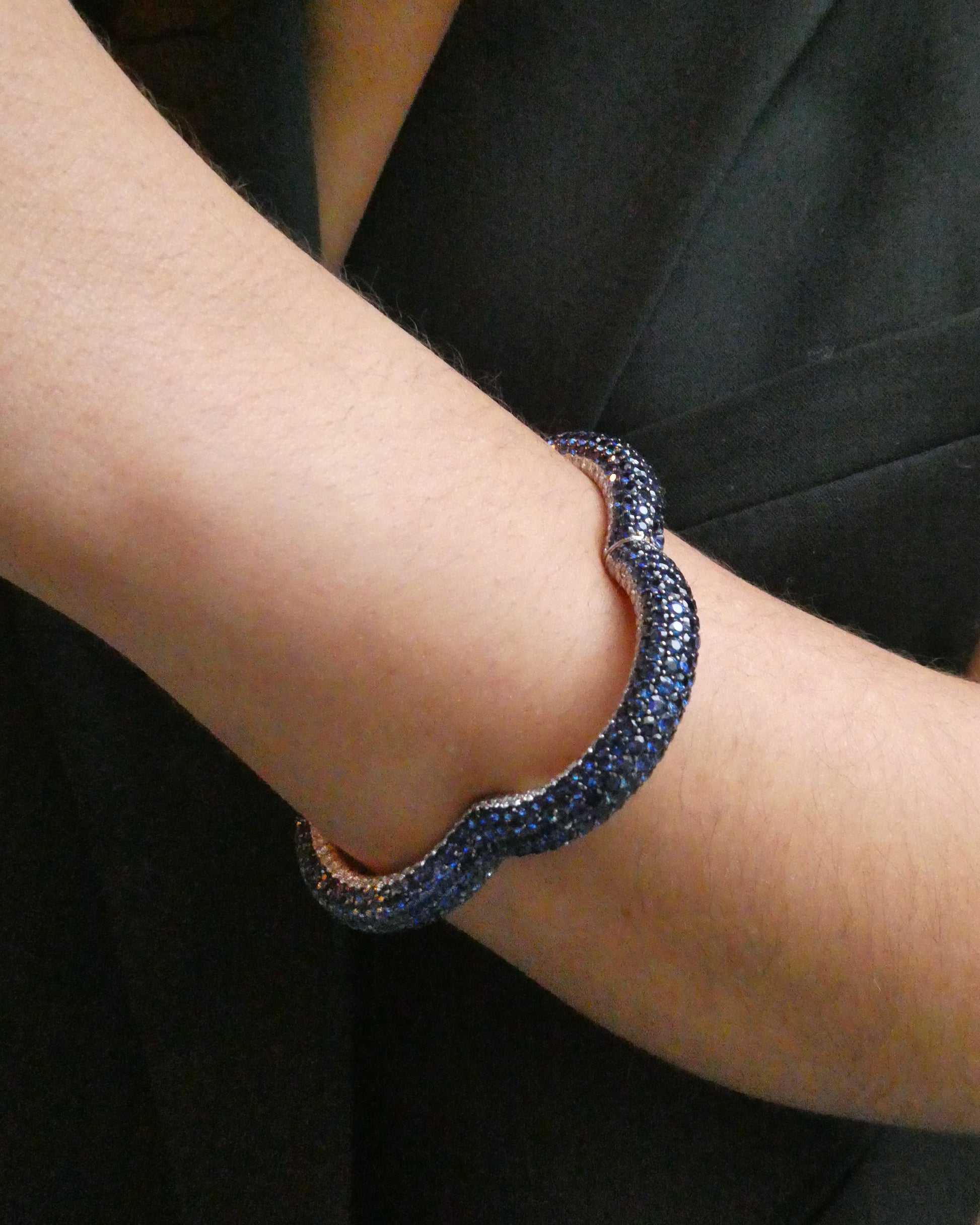 CACCIARI SALVATI SAPPHIRE, DIAMOND & YELLOW GOLD BRACELET, 1990s