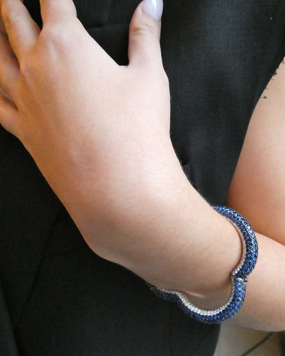 CACCIARI SALVATI SAPPHIRE, DIAMOND & YELLOW GOLD BRACELET, 1990s
