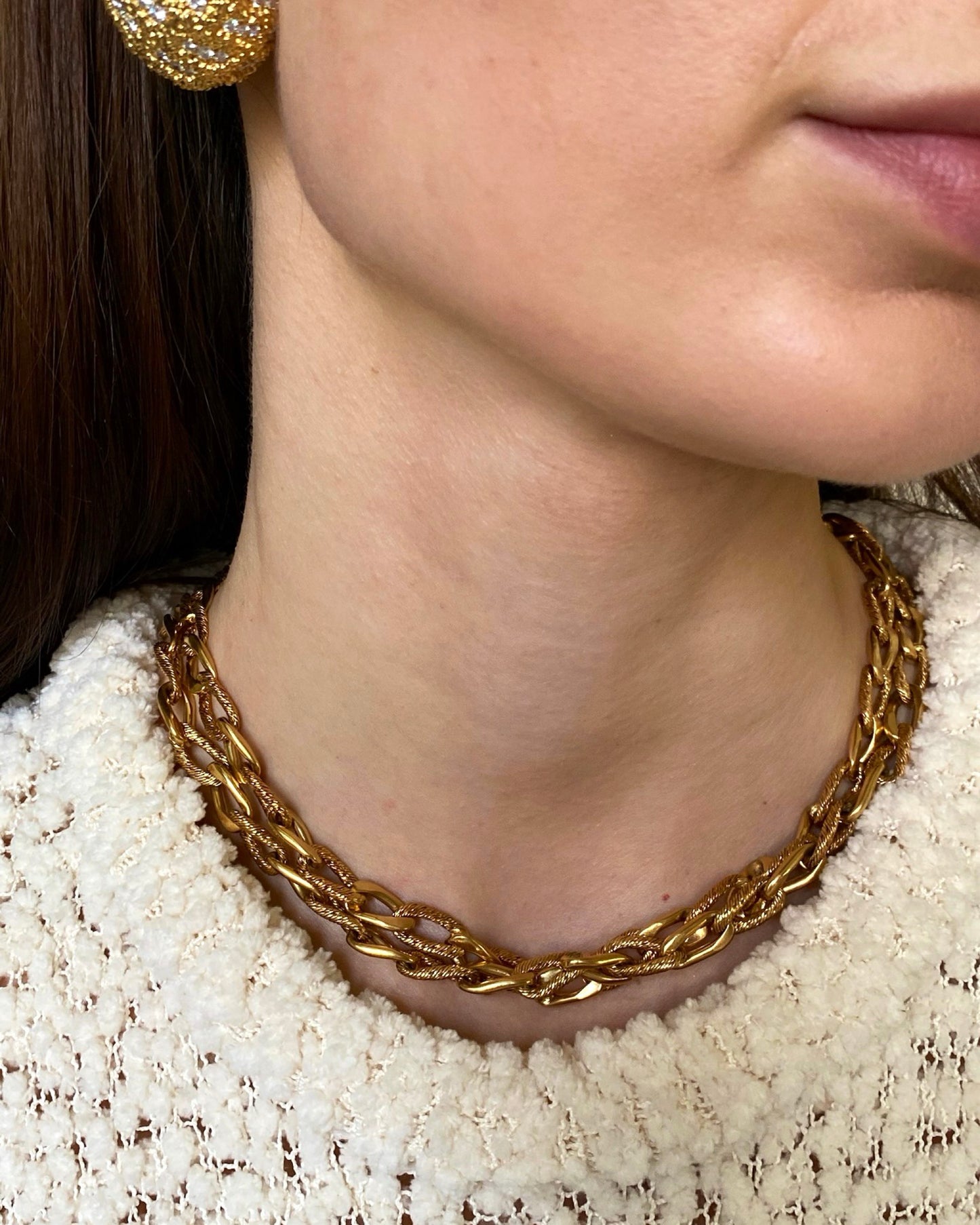 GEORGES LENFANT YELLOW GOLD SAUTOIR NECKLACE