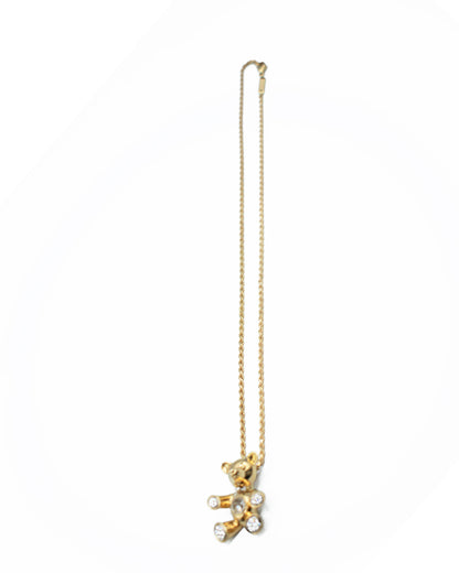 CHOPARD ‘HAPPY DIAMONDS' DIAMOND & YELLOW GOLD  BEAR PENDANT NECKLACE