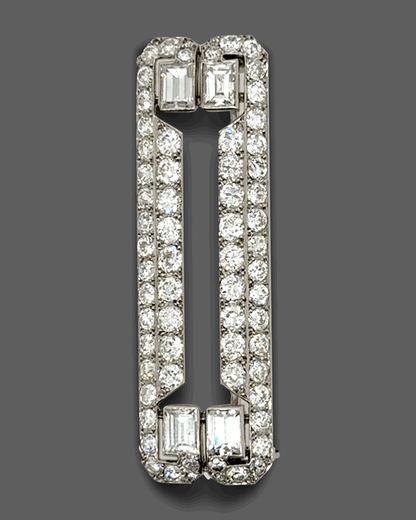 CARTIER PARIS DIAMOND & PLATINUM BROOCH, 1930s