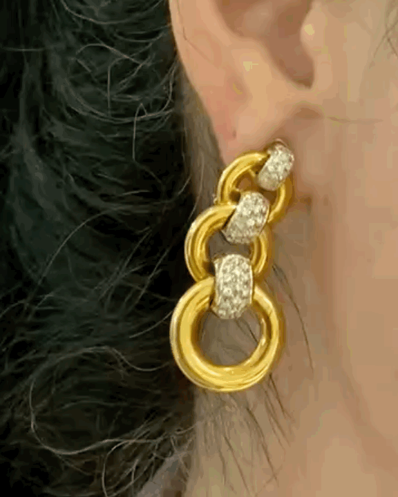 WEINGRILL DIAMOND & GOLD NECKLACE & EARRINGS, 20th CENTURY