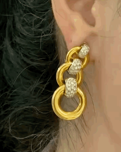 WEINGRILL DIAMOND & GOLD NECKLACE & EARRINGS, 20th CENTURY