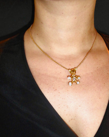 CHOPARD ‘HAPPY DIAMONDS' DIAMOND & YELLOW GOLD  BEAR PENDANT NECKLACE