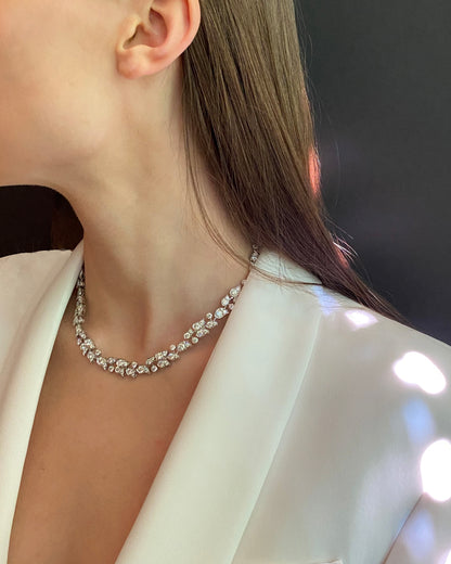 CARTIER WHITE DIAMONDS (22ct) & WHITE GOLD 'MUGUET' NECKLACE, 2000s