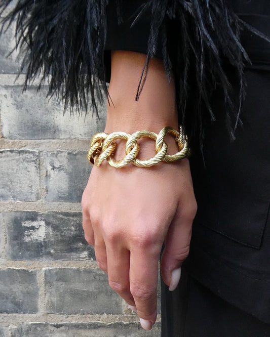 KUTSCHINSKY YELLOW GOLD LINKS BRACELET, 1960s