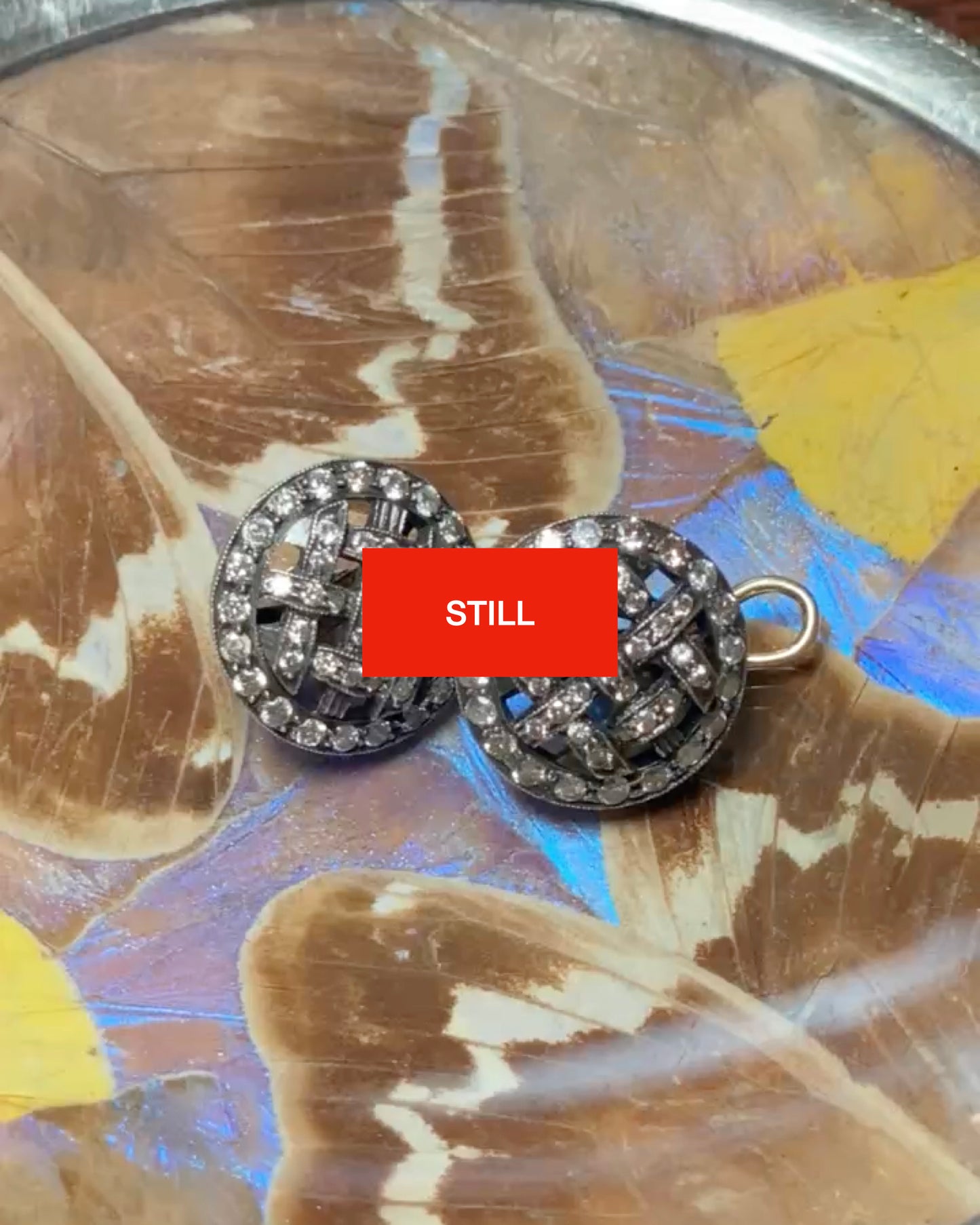 VICTORIAN DIAMOND, SILVER & 15k YELLOW GOLD CUFFLINKS, 1890s
