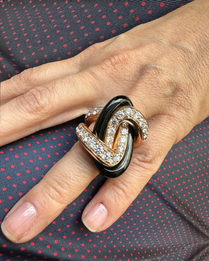 FAWAZ GRUOSI DIAMONDS, CERAMIC & ROSE GOLD RING, 2022
