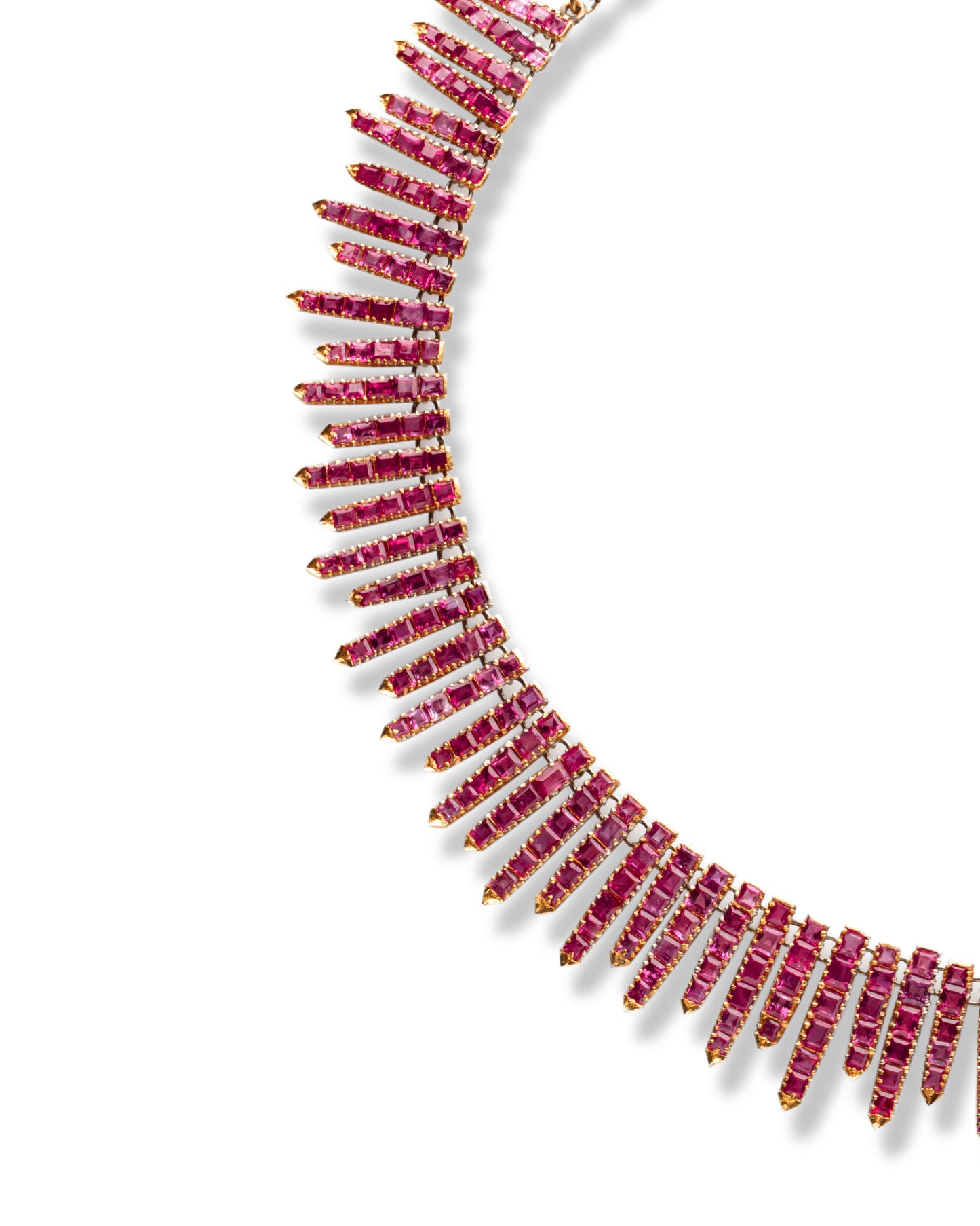 BURMESE RUBY, PINK SAPPHIRE & GOLD NECKLACE, 1950s