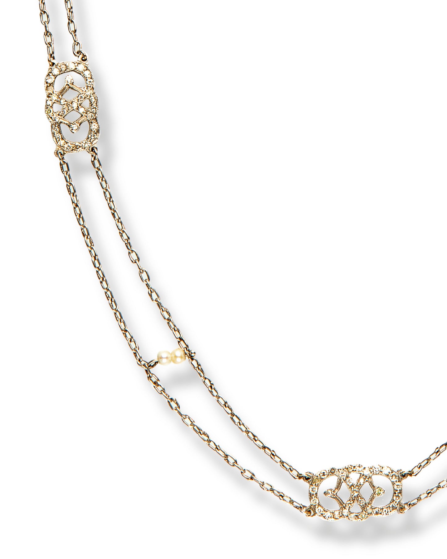 EDWARDIAN DIAMOND, NATURAL PEARL & PLATINUM SAUTOIR, 1915