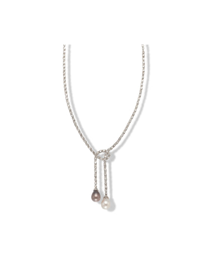 ART DÉCO DIAMOND, PEARL, PLATINUM & GOLD NECKLACE, 1930s