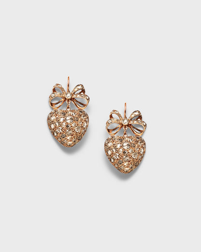 BELLE ÉPOQUE DIAMOND, 15k GOLD & SILVER EARRINGS, 1890s