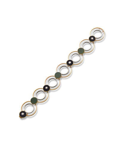 DIAMOND, JADE, ONYX & GOLD BRACELET, 1960s