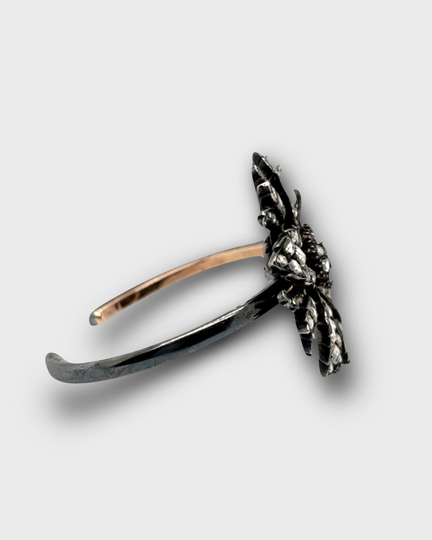 DIAMONDS, GOLD & SILVER FLORAL BRACELET, 1880s