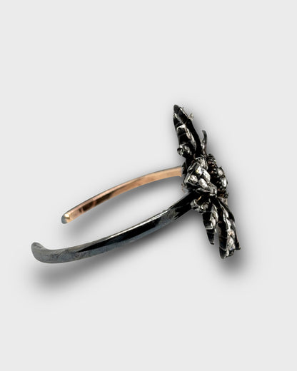 DIAMONDS, GOLD & SILVER FLORAL BRACELET, 1880s