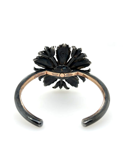 DIAMONDS, GOLD & SILVER FLORAL BRACELET, 1880s