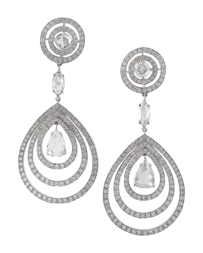 ASSIL DIAMOND & WHITE GOLD DROP EARRINGS, 1990s-2000s