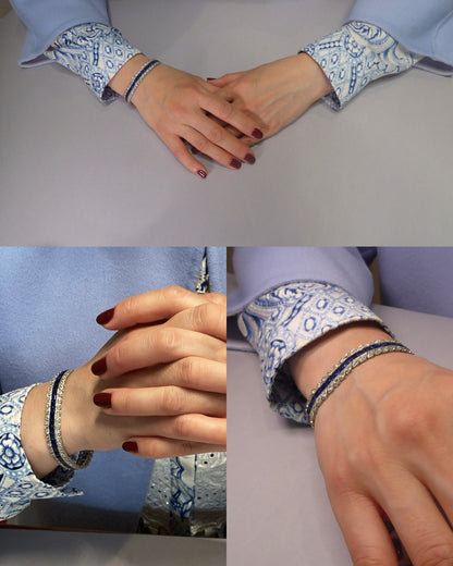 ART DÉCO SAPPHIRE, DIAMOND & PLATINUM LINE BRACELET, 1920s
