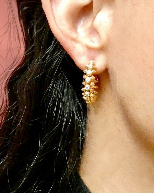 CARTIER 'CLASH' ROSE GOLD & DIAMOND HOOP EARRINGS, 2021