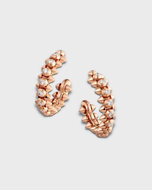 CARTIER 'CLASH' ROSE GOLD & DIAMOND HOOP EARRINGS, 2021