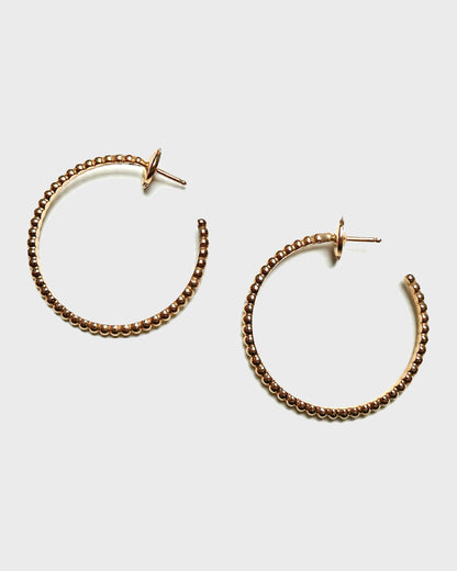 VAN CLEEF & ARPELS 'PERLÉE' YELLOW GOLD HOOP EARRINGS, 21st CENTURY