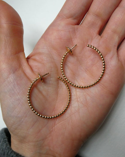 VAN CLEEF & ARPELS 'PERLÉE' YELLOW GOLD HOOP EARRINGS, 21st CENTURY