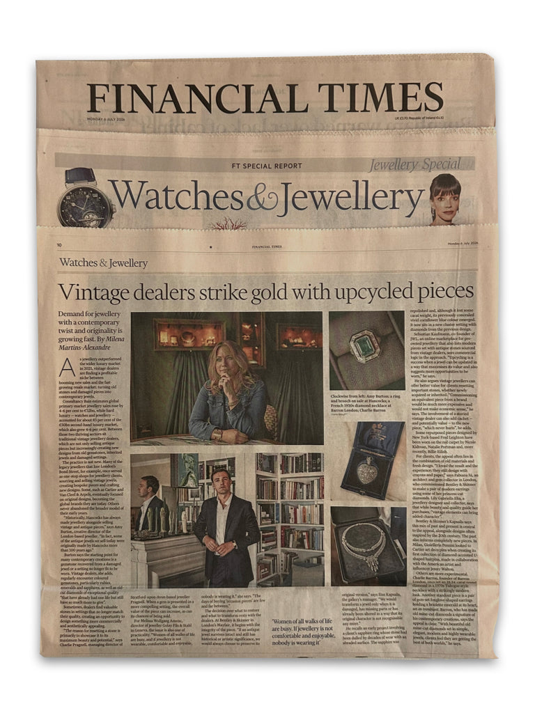 We spoke to the FINANCIAL TIMES 𝗪𝗮𝘁𝗰𝗵𝗲𝘀 & 𝗝𝗲𝘄𝗲𝗹𝗹𝗲𝗿𝘆 𝗦𝗽𝗲𝗰𝗶𝗮𝗹 on using old gemstones to create new jewels. Do you have a gemstone you wish to unmount and have reset? Our Dealers can give it a new lease of life.