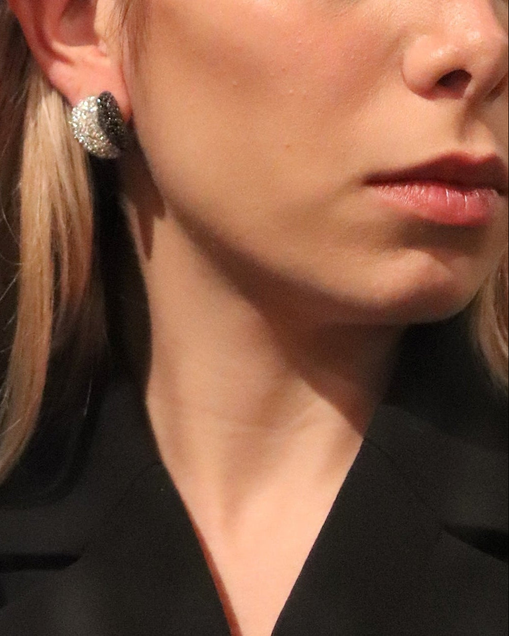 CACCIARI SALVATI BLACK AND WHITE DIAMOND & GOLD EARRINGS, 2000s