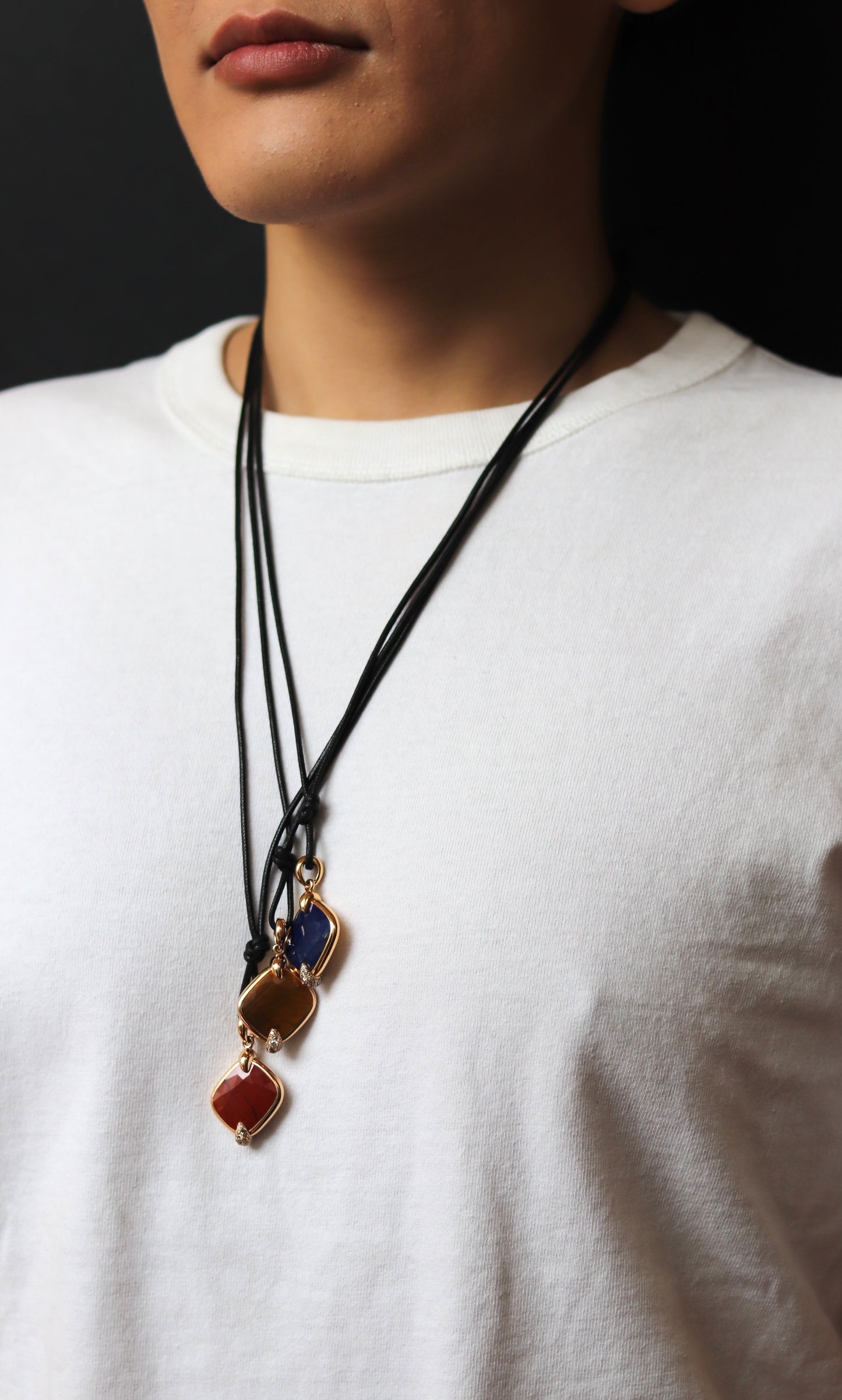 POMELLATO 'RITRATTO' RED JASPER, DIAMOND & ROSE GOLD PENDANT, 2017