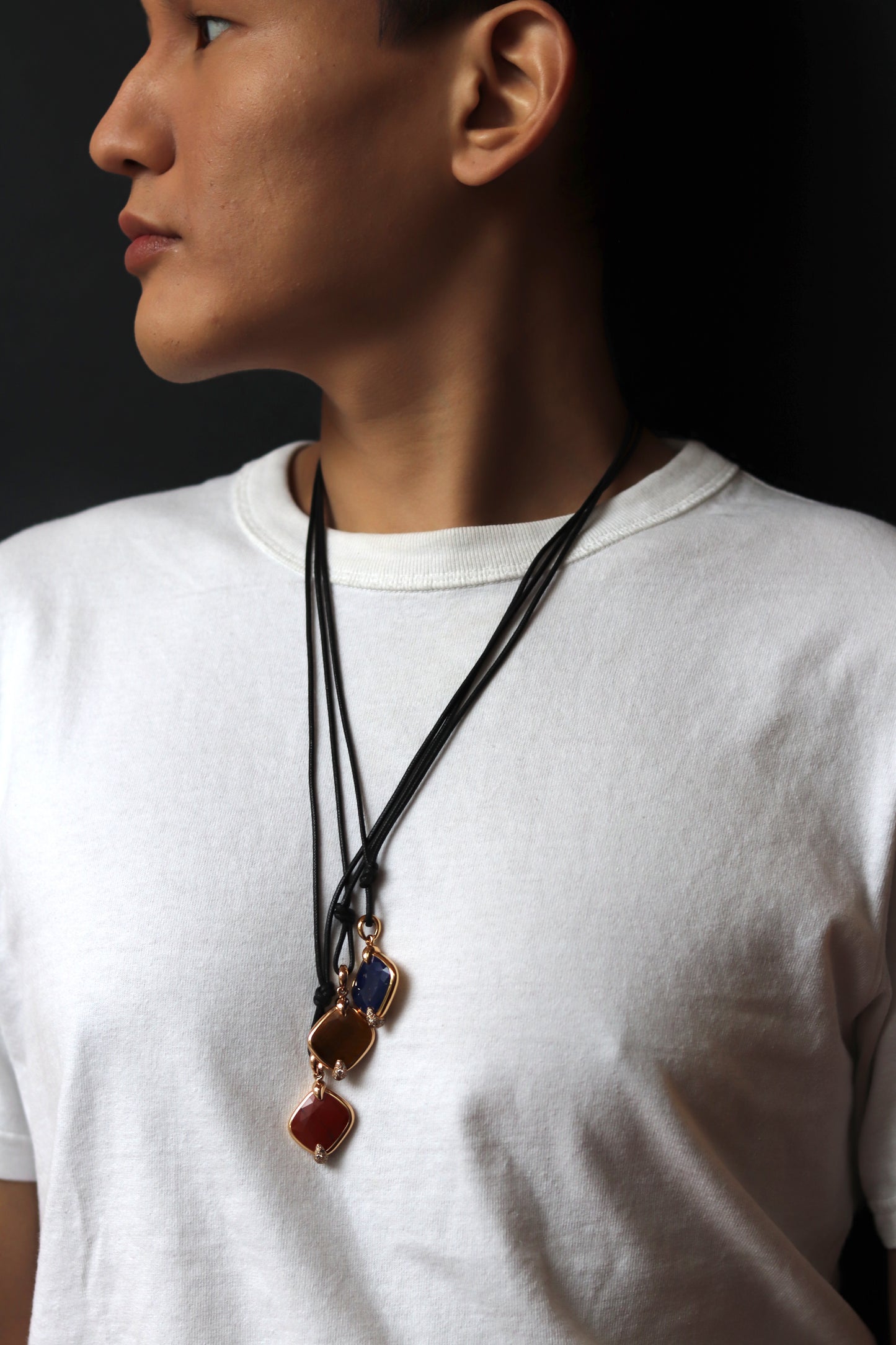 POMELLATO 'RITRATTO' RED JASPER, DIAMOND & ROSE GOLD PENDANT, 2017