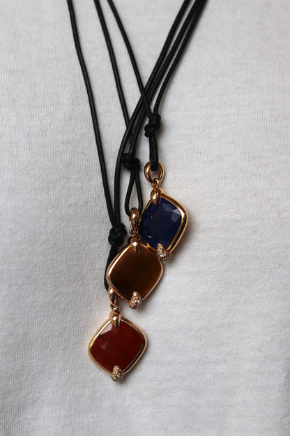 POMELLATO 'RITRATTO' TIGER'S EYE, DIAMOND & ROSE GOLD PENDANT, 2017