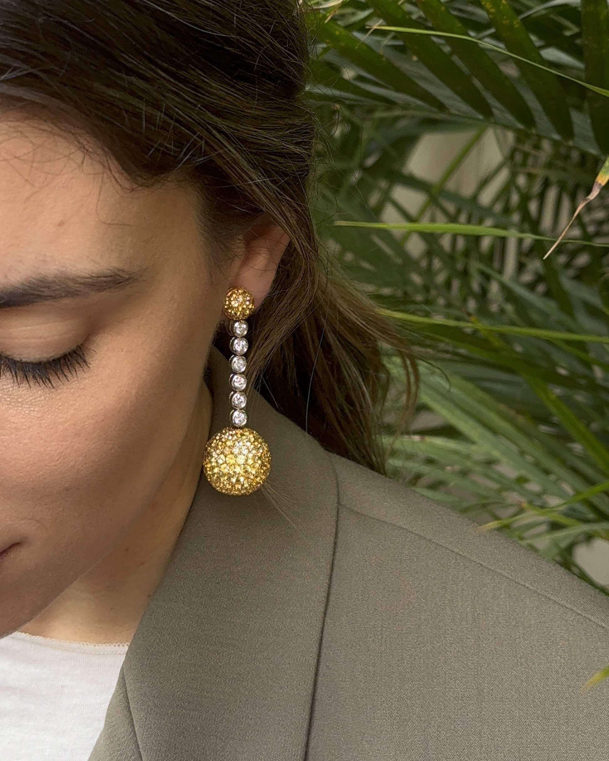 JEWELS BY VIGGI YELLOW SAPPHIRE & DIAMOND DROP EARRINGS, 2018