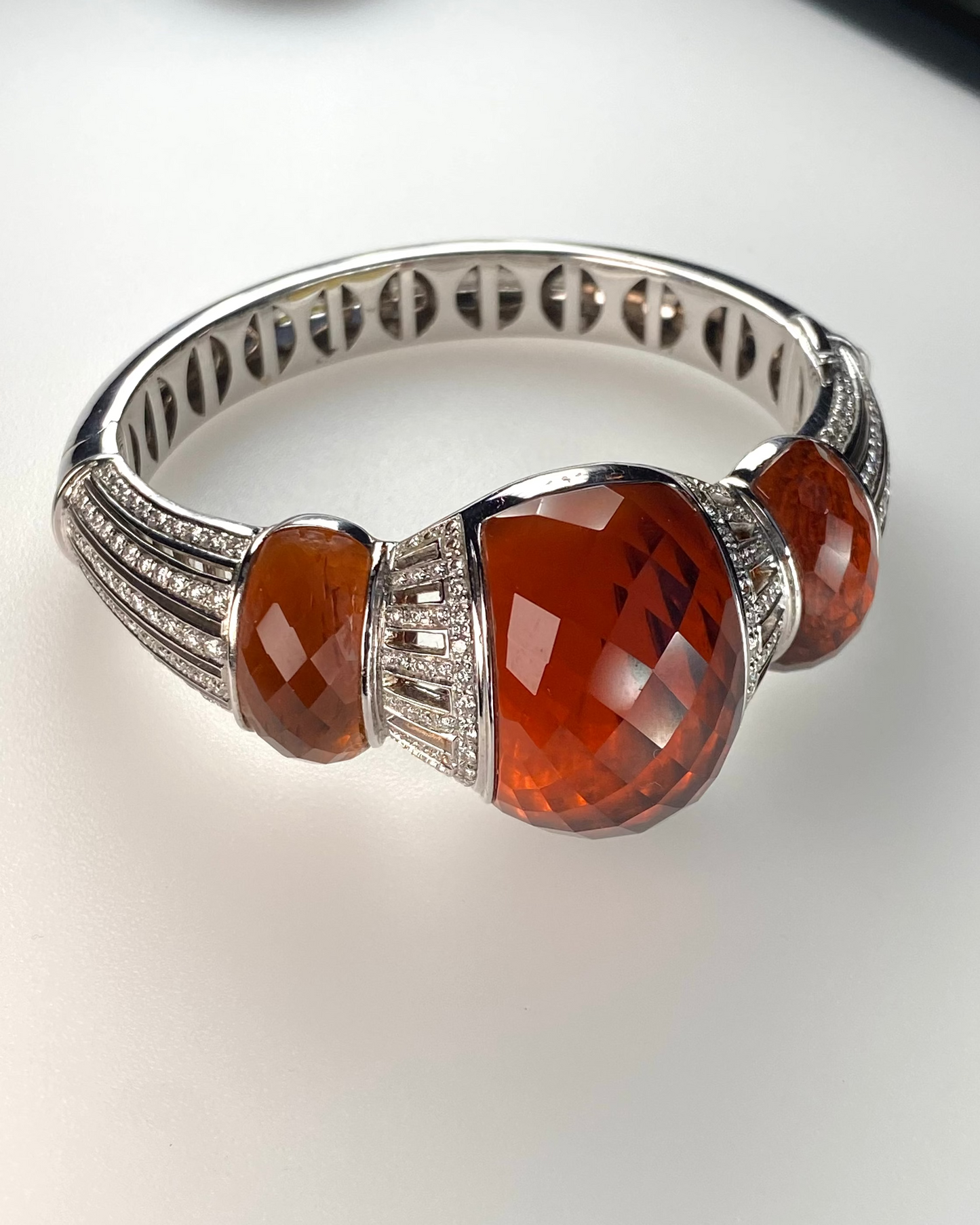 TOPAZ, DIAMOND & WHITE GOLD BRACELET, 2000s