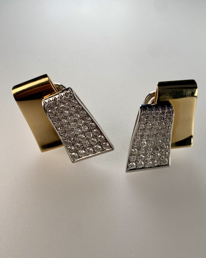 CACCIARI SALVATI DIAMOND & GOLD SET OF CHOKER, EARCLIPS AND RING, 1980s