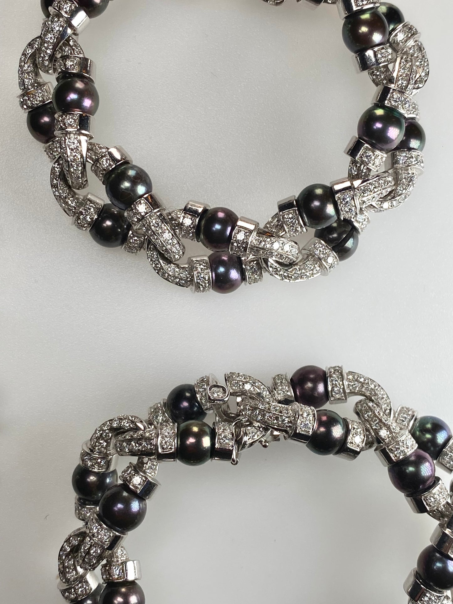 CACCIARI SALVATI TAHITIAN PEARL & DIAMOND CONVERTIBLE BRACELETS & NECKLACE, 1990s
