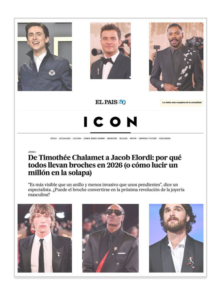We spoke about men's brooches for 𝗜𝗖𝗢𝗡 𝗘𝗟 𝗣𝗔Í𝗦: With red-carpet season in full gear, we explained to Spanish-speaking readers why from Colman Domingo and Thimotée Chalamet to Jacob Elordi are rocking the jewels-for-boys look: