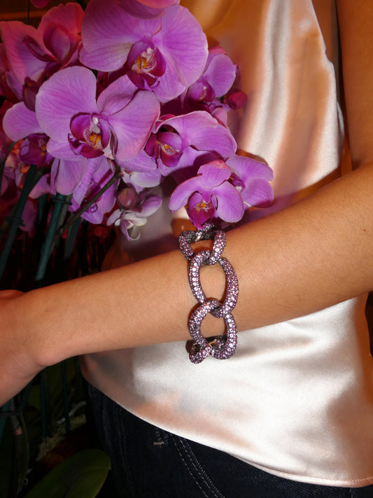 CACCIARI SALVATI PINK SAPPHIRE & GOLD BRACELET, 2000s