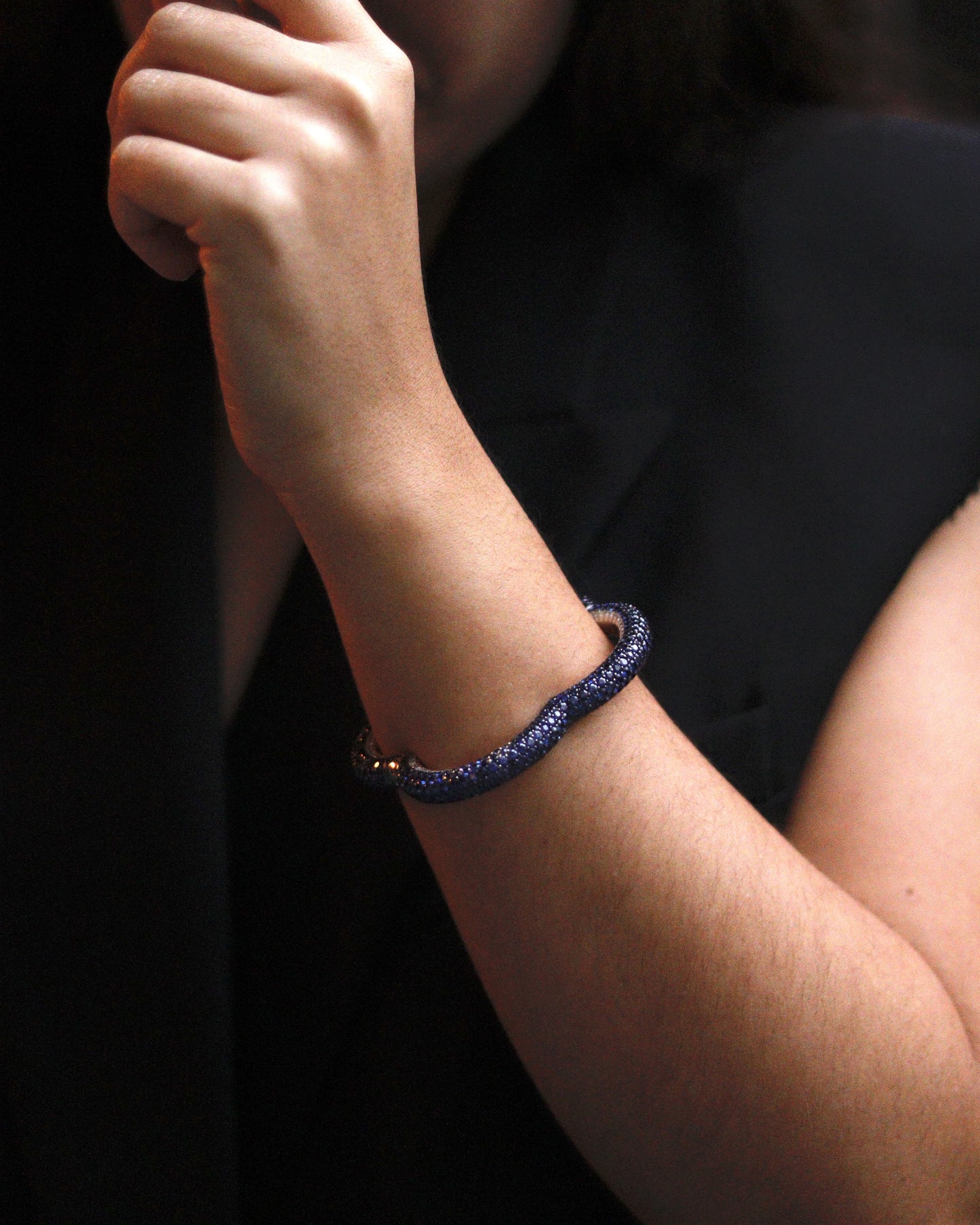 CACCIARI SALVATI SAPPHIRE, DIAMOND & YELLOW GOLD BRACELET, 1990s