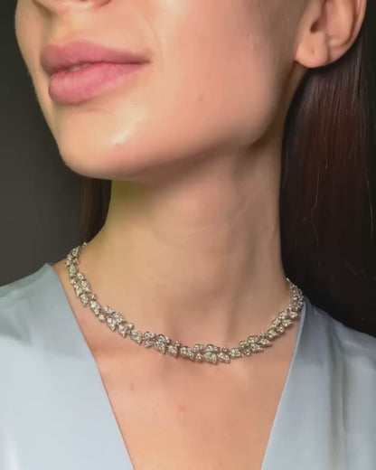 CARTIER WHITE DIAMONDS (22CT) & WHITE GOLD 'MUGUET' NECKLACE, 2000s