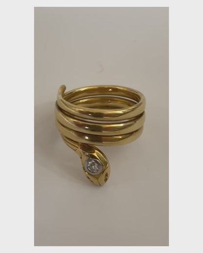 VICTORIAN DIAMOND & GOLD SNAKE ETERNITY RING, 1890s