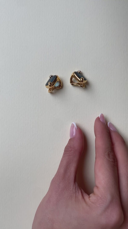 POMELLATO ‘RITRATTO’ BLUE TOPAZ, DIAMOND & ROSE GOLD CLIP EARRINGS, 2017